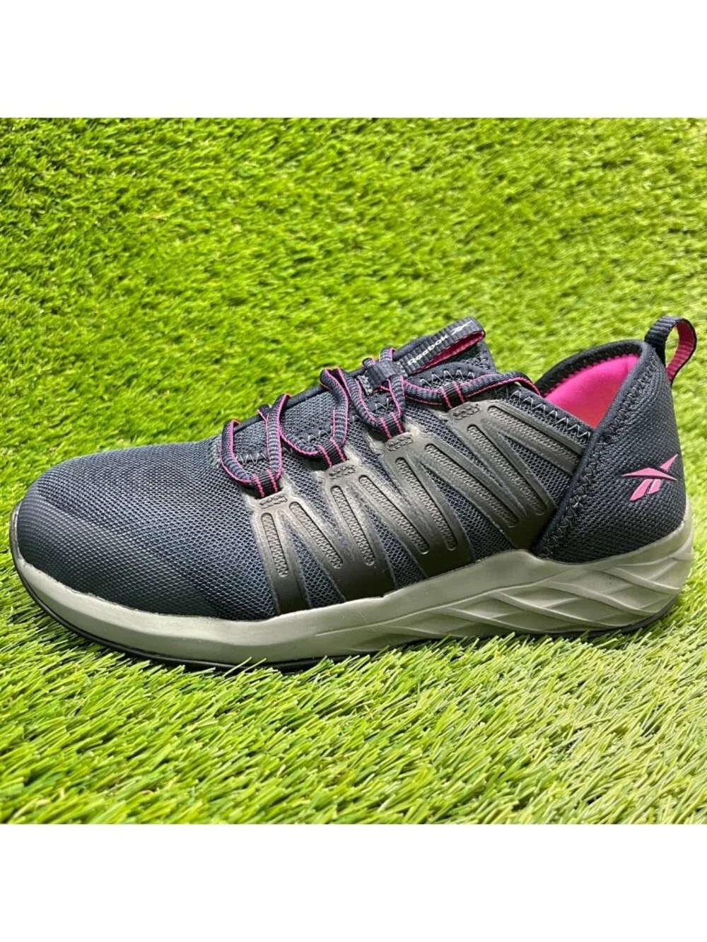 Reebok Astroride Womens Size 7.5D Blue Pink Steel Toe Safety Work Shoes Sneakers